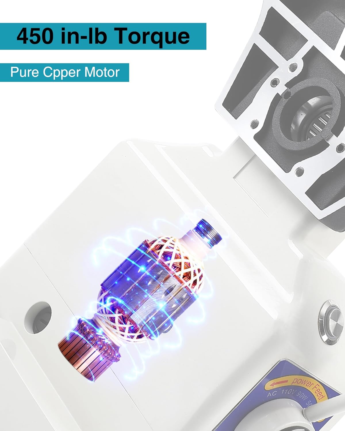 Z-Axis Power Feed for Power Milling Machines 450 LB Torque Adjustable Speed Table Milling Machine Power Feed 0-200RPM Benchtop Mill Power Feed 110V for Bridgeport and Similar Knee-Type Mills - Image 6