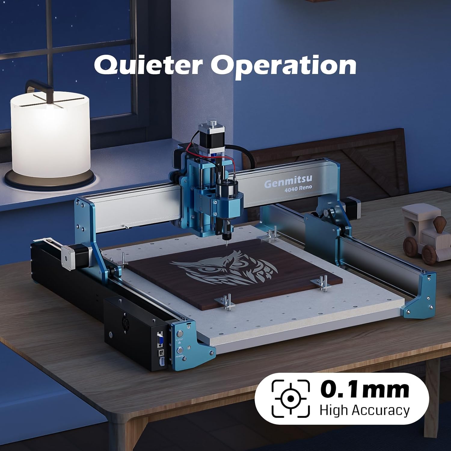 Genmitsu 4040 Reno CNC Router Milling Machine for Woodworking Acrylic Cutting, Belt Driven, Quieter Movement, Wood Metal Carving Cutter Engraver, Working Area 15.75′′ x 15.75′′ x 3′′ - Image 7