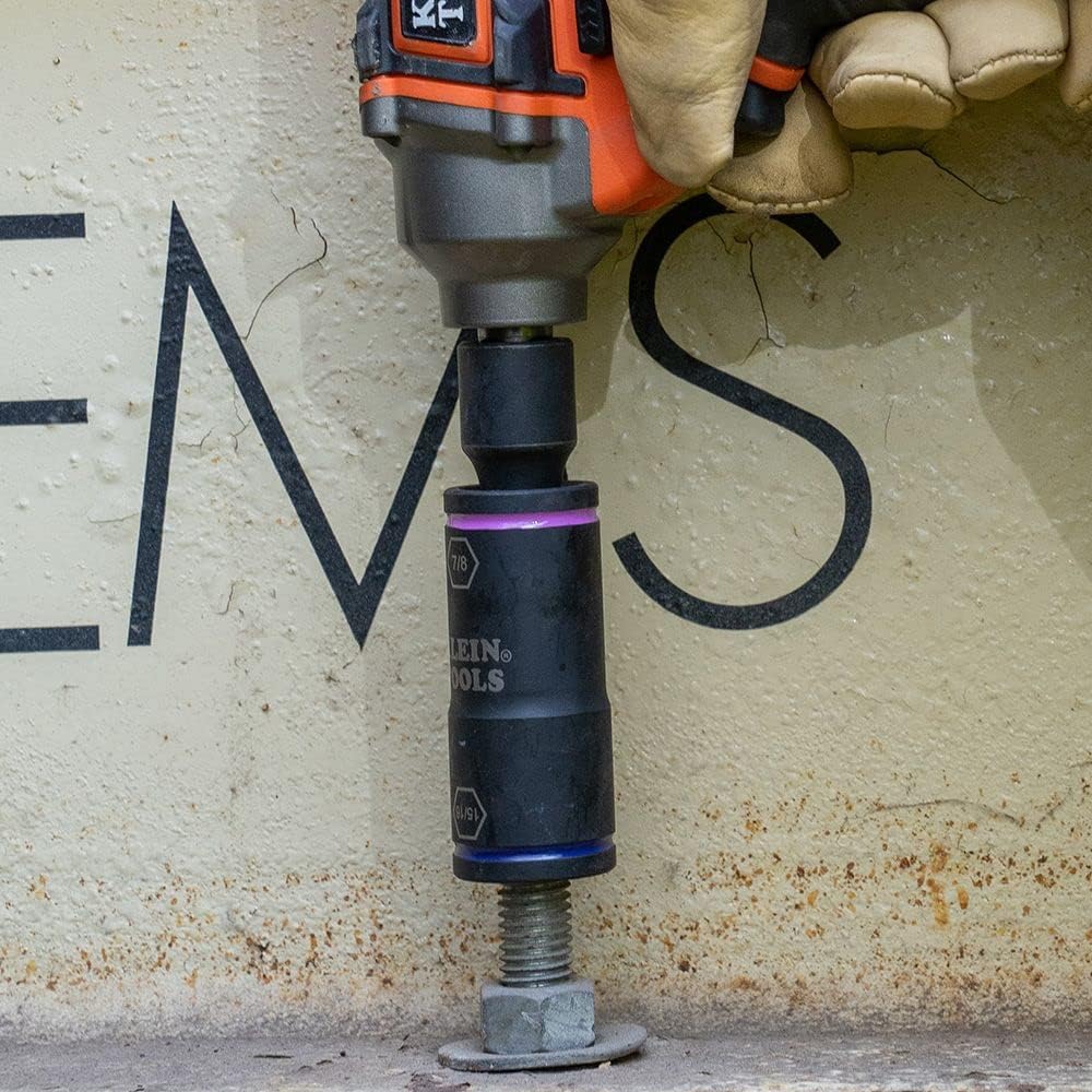 Klein Tools 66070 Impact Socket Set, Impact Driver Flip Socket, Five Sockets with 1/4-Inch Hex and 1/2-Inch Square Socket Adapters, 7-Piece - Image 11