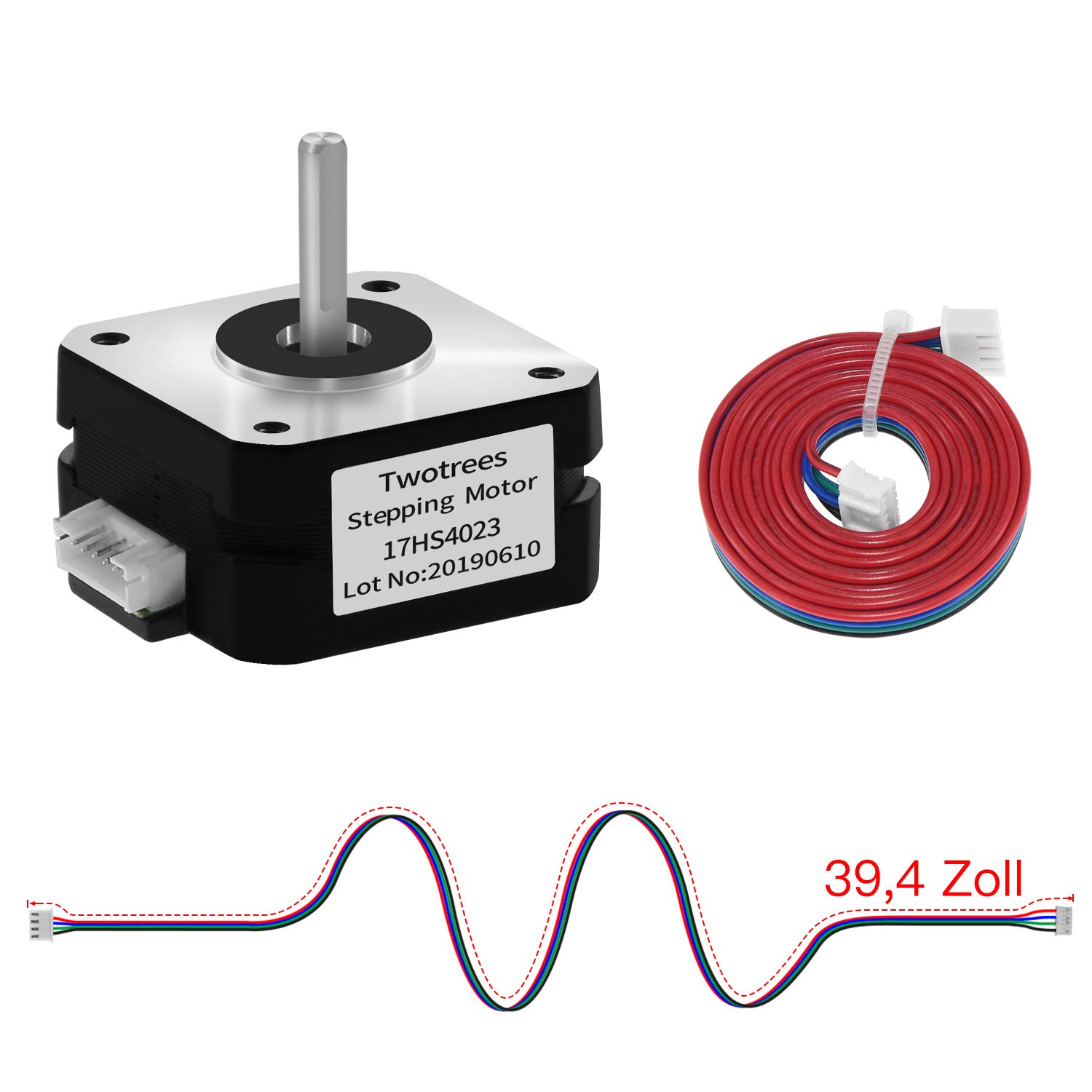 Twotrees Nema17 Stepper Motor 17HS 4023 Stepper Motor Bipolar 42 Motor 4-Lead Wire with 1m Cable 23mm 42BYGH 1.5A Motor for CNC XYZ 3D Printer - Image 4