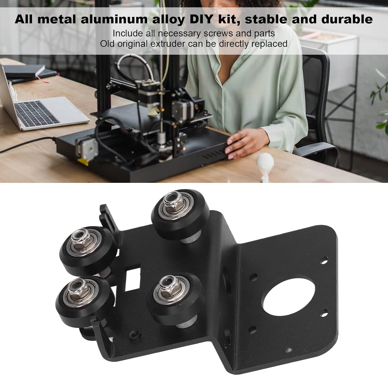 Short Stroke Extruder Kit, Aluminum Alloy Short Stroke Extruder Kit with Install Sheet Metal and Pulley for Ender-3, Additive Manufacturing Products - Image 6