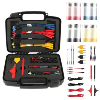 68 PCS Automotive Circuit Test Lead Kit,Multimeter Test Leads Set,Electrical Breakout Leads Automotive Kit with Terminals,Alligator Clip,Acicular Probe,Banana Plug Adapters,Volt Meter Lead
