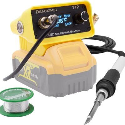 Cordless Soldering Iron Station for Dewalt 20V Max Battery, Temperature Adjustable, Auto Sleep & Low Voltage Protection, °C/ºF Conversion, OLED Digital Display, Lead-Free Solder (Tool Only)