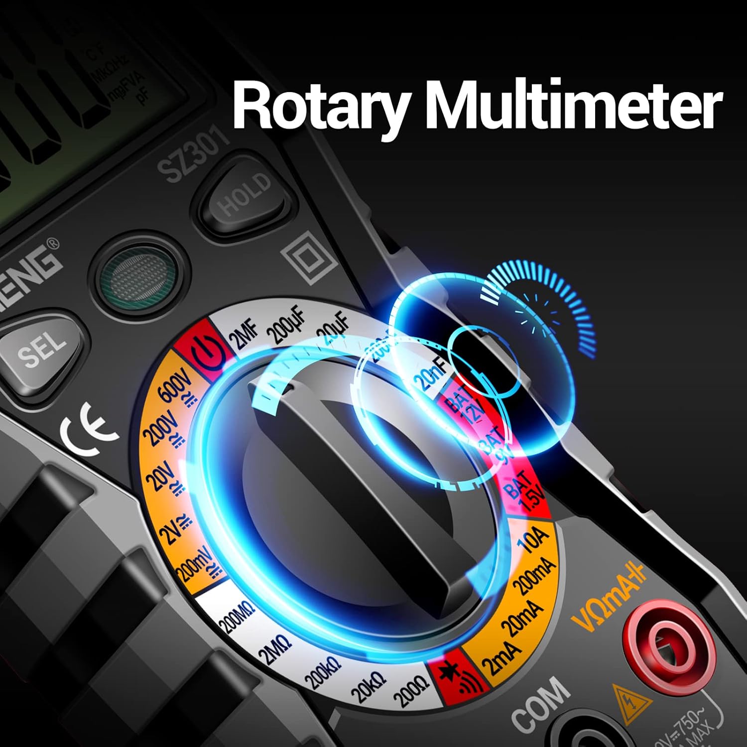 ANENG Digital Multimeter with Case,DC AC Voltmeter,Ohm Volt Amp Meter,Measures Voltage,Current,Resistance,Continuity,Diodes,Electric Tools for Househould Outlet,Automotive Battery Test - Image 2