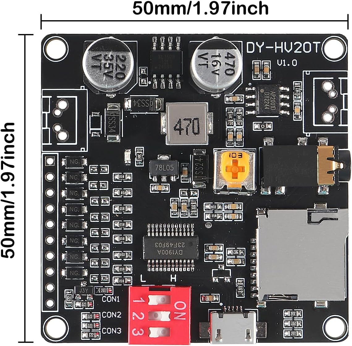 2PCS 20W Voice Playback Module MP3 Music Player DC 6-35V 12V/24V Sound Board USB Downloadable Music Player 24-bit DAC Output MP3 WAV Support TF Card 32GB for Broadcast Device - Image 6