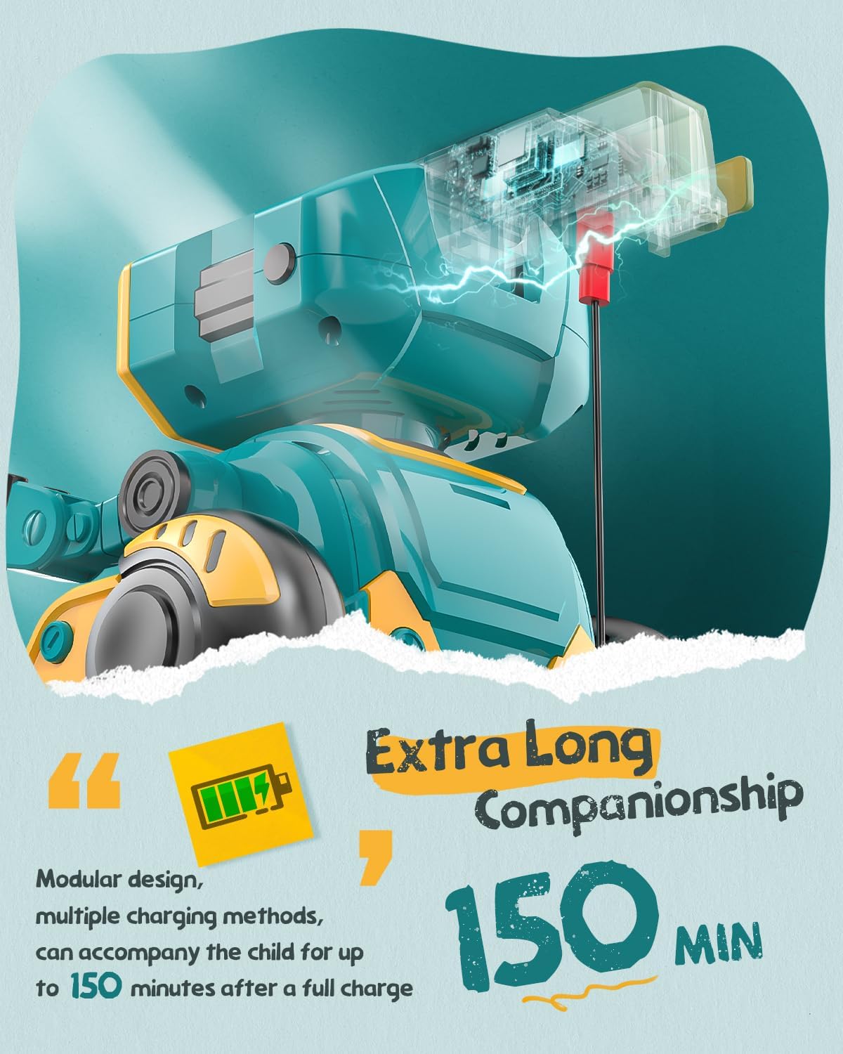 Holyton Robot Toys K103, Remote Control Robots for Kids with Editable Actions, Rechargeable, Auto-Demonstration, Dance Moves, Music, LED Eyes, Gifts for Boys and Girls - Image 6