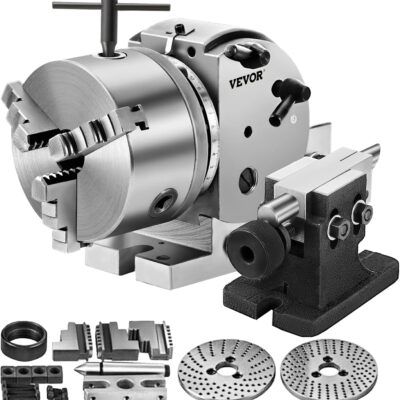 Vevor Dividing Head BS-0 5Inch 3 Jaw Chuck Dividing Head Set Precision Semi Universal Dividing Head for Milling Machine Rotary Table Tailstock Milling Set (5 Inch Chuck) : Tools & Home Improvement