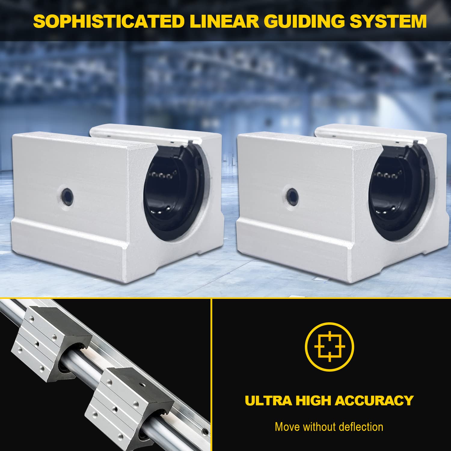 DEEPDREAM 4pcs SBR20UU Aluminum Block 20mm Linear Motion Ball Bearing Slide Block Match for SBR20 20mm Linear Guide Rail - Image 6