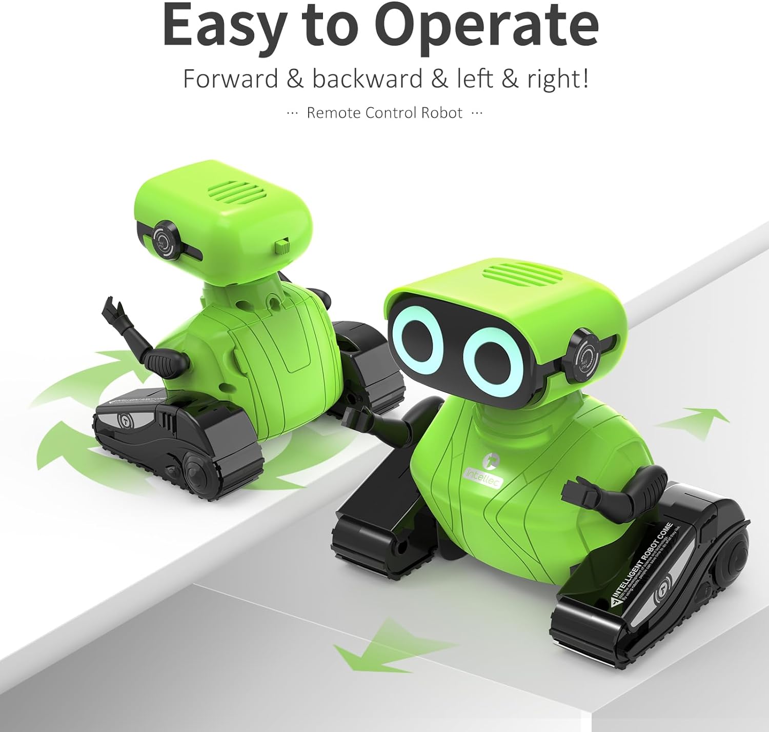 GILOBABY Robot Toys, Remote Control Robot Toy, RC Robots for Kids with LED Eyes, Flexible Head & Arms, Dance Moves and Music, Birthday Gifts for Boys Ages 3+ Years (Green) - Image 4