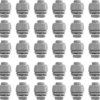 3/4 Inch Flexible Conduit Liquid Tight Connector Nonmetallic Liquid Tight Straight Conduit PVC Flexible Electrical Conduit Fittings 30PACK