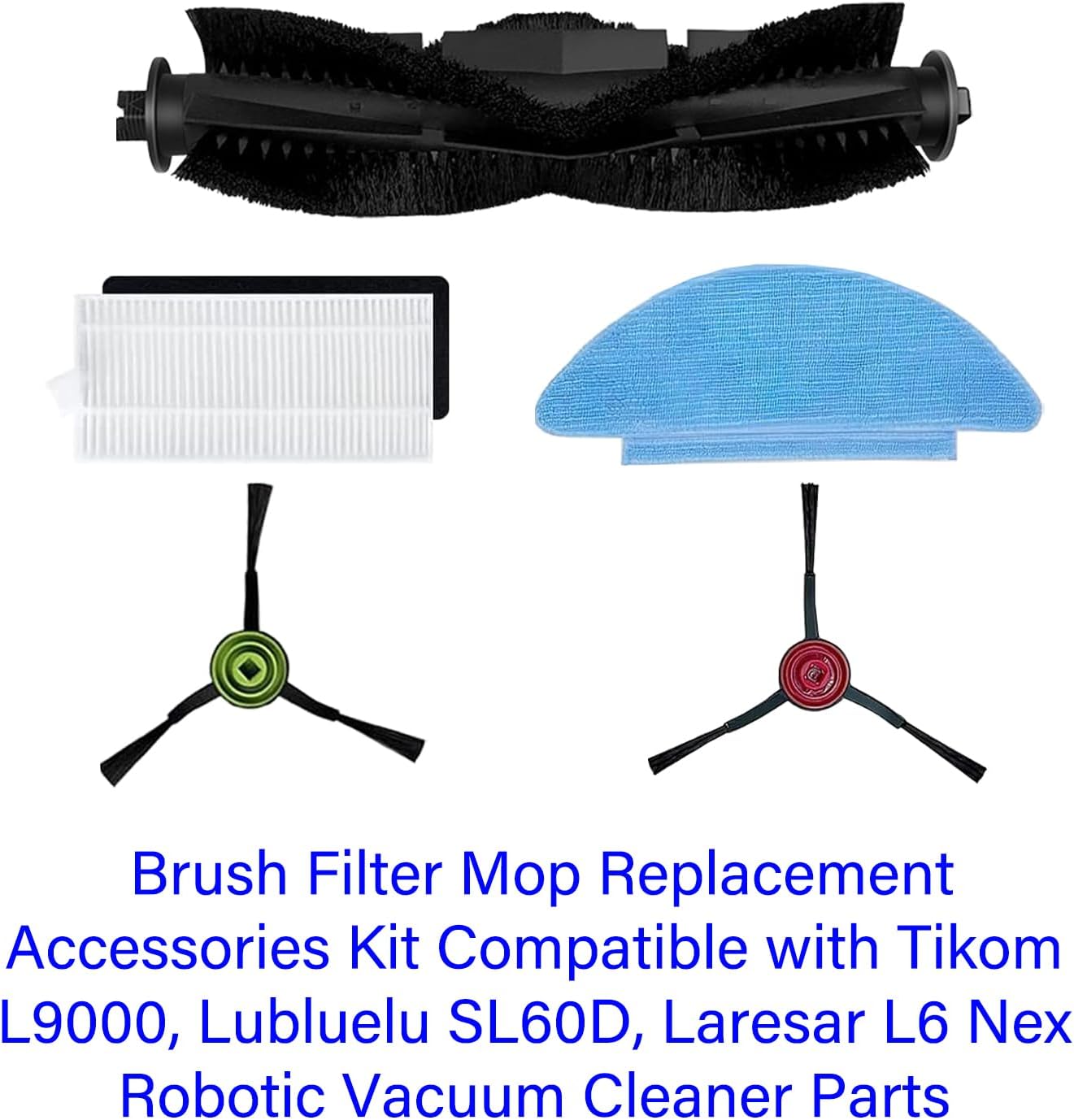L9000 Accessories Kit Compatible with Tikom L9000 L8000 Lubluelu SL60D Laresar L6 Nex Robotic Vacuum Parts, 21 Pack - Image 2