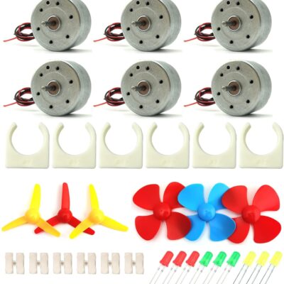 EUDAX Mini Generator Motors 3V-12V DC Motor Electric Motor for DIY Toys Wind Turbine Generator Hand Cranked Power Generator model (Plastic motor holder)