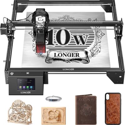 LONGER Laser Engraver Ray5 10W, 60W DIY Laser Cutter and Laser Engraving Machine with 3.5" Touch Screen,0.06mm Laser Spot 10000mm/min, Offline Usage CNC Laser Engravers for Wood Metal Acrylic Glass