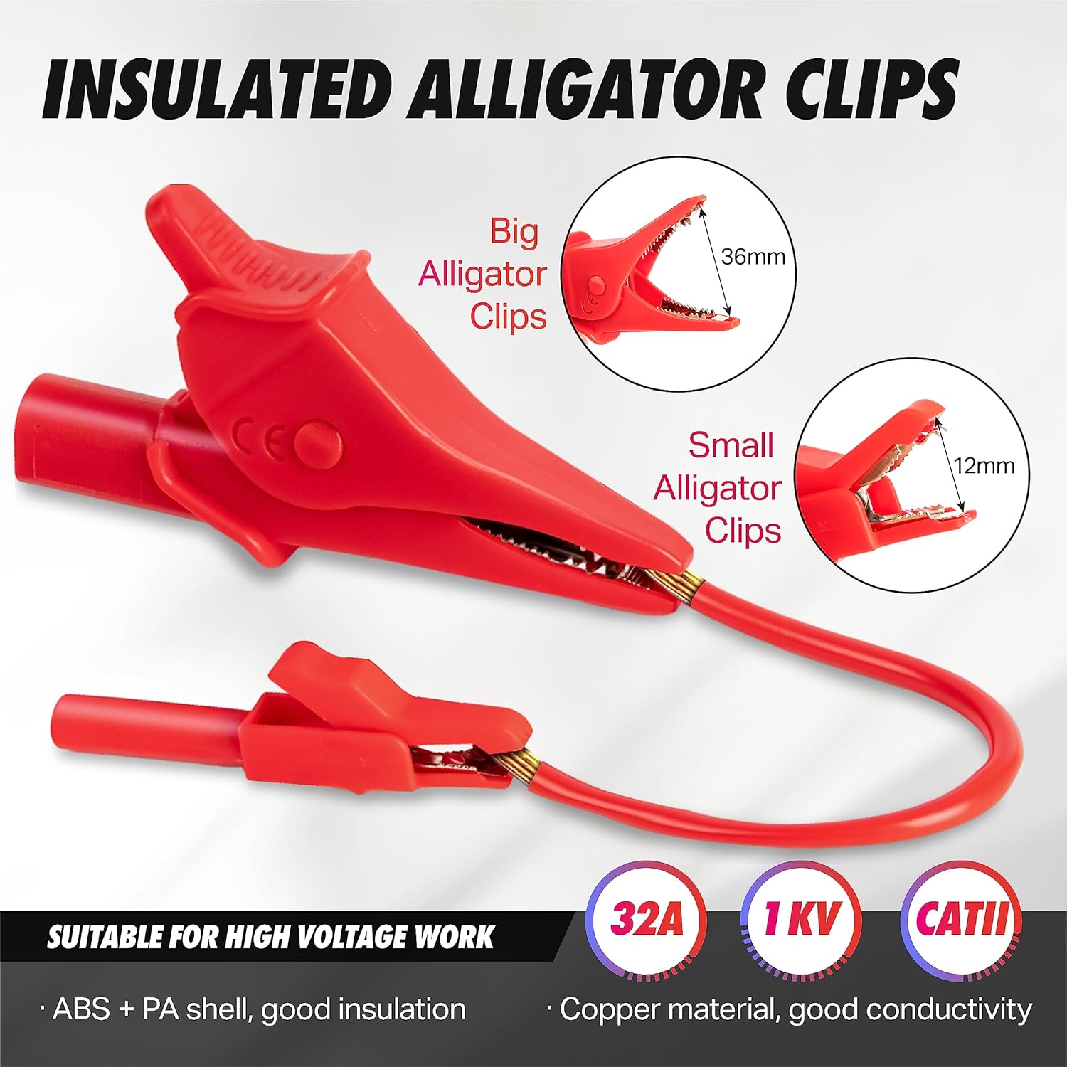 PowerBear 29PCS Multimeter Test Leads Kit with Replaceable Wire Piercing Test Probes, Alligator Clips, Test Hook Clips, Test Tweezer for Digital Clamp Meter Multimeter - Image 7