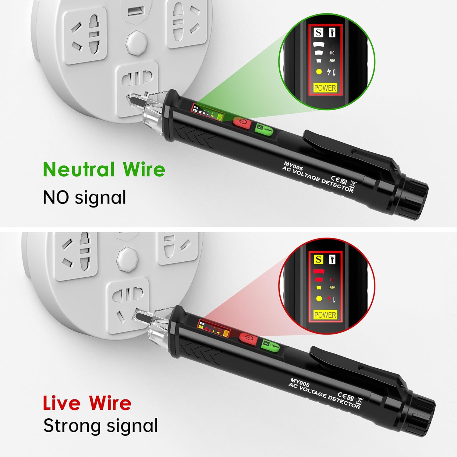 Voltage Tester with LED Display,Dual Range 12-1000V/48-1000V,Buzzer Alarm,Flashlight,Non Contact Voltage Tester, CAT Safety Standards for Circuit Detection - Image 5