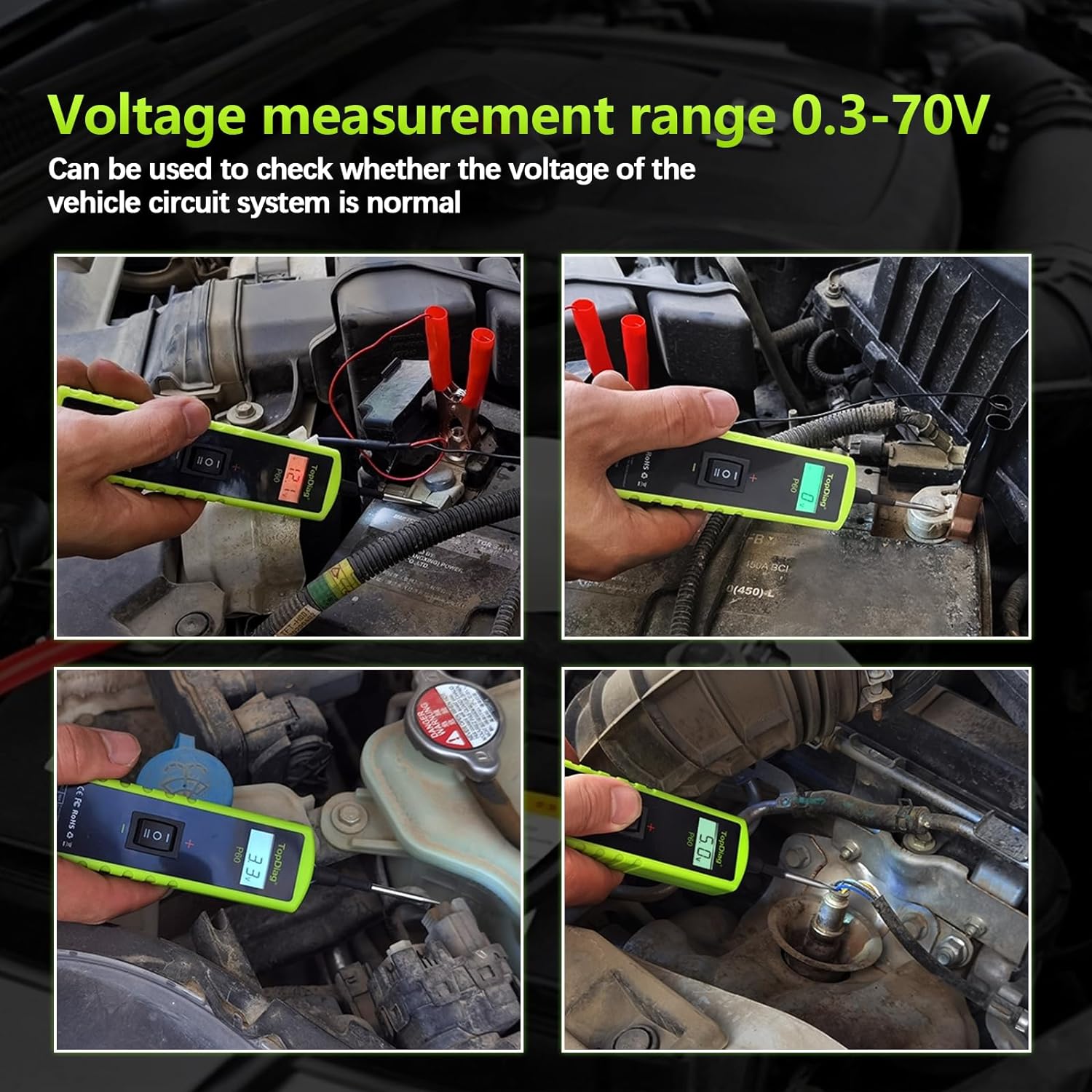 P60 Power Circuit Probe Kit Component Activation Short Circuit Finder Continuity Test Voltage Tester 6-30V Diode Detection Test Trailer Lights Grounding Test Jump Lead Function - Image 5