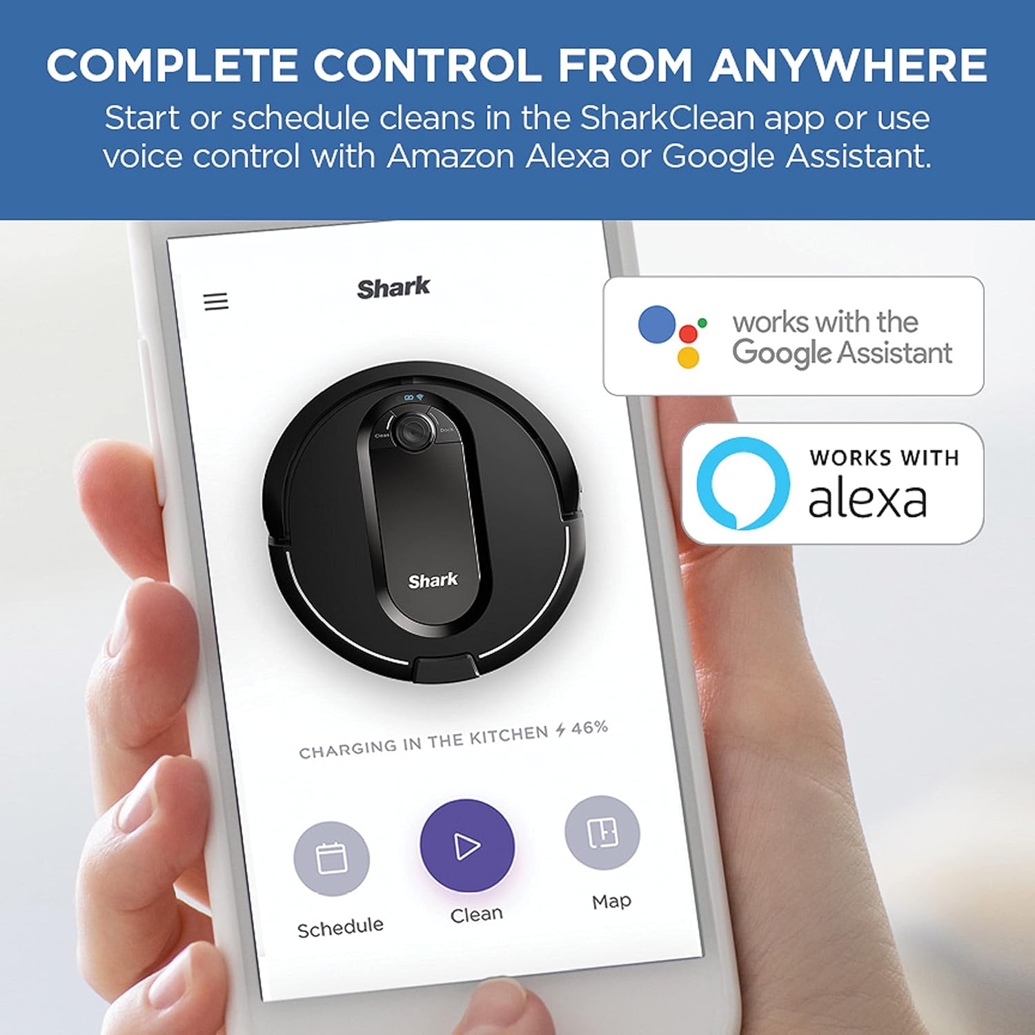 Shark RV1001AE IQ Robot Self-Empty XL, Robot Vacuum with IQ Navigation, Home Mapping, Self-Cleaning Brushroll, Wi-Fi Connected, Works with Alexa, Black - Image 6