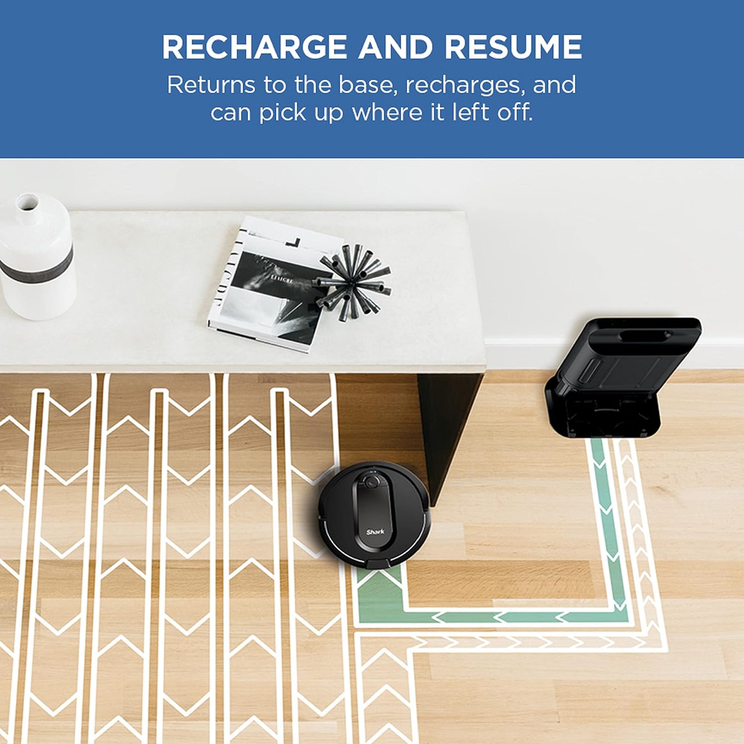 Shark RV1001AE IQ Robot Self-Empty XL, Robot Vacuum with IQ Navigation, Home Mapping, Self-Cleaning Brushroll, Wi-Fi Connected, Works with Alexa, Black - Image 5