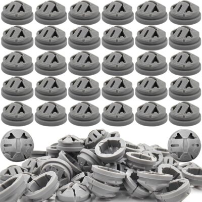 120 Pcs 3/8-1/2 Inch Electrical Box Cable Connectors, Non-Metallic Button Push in Wire Connectors, Electrical Conduit Fittings Junction Box Connector Gray, Fits for 1/2 Inch Knockouts