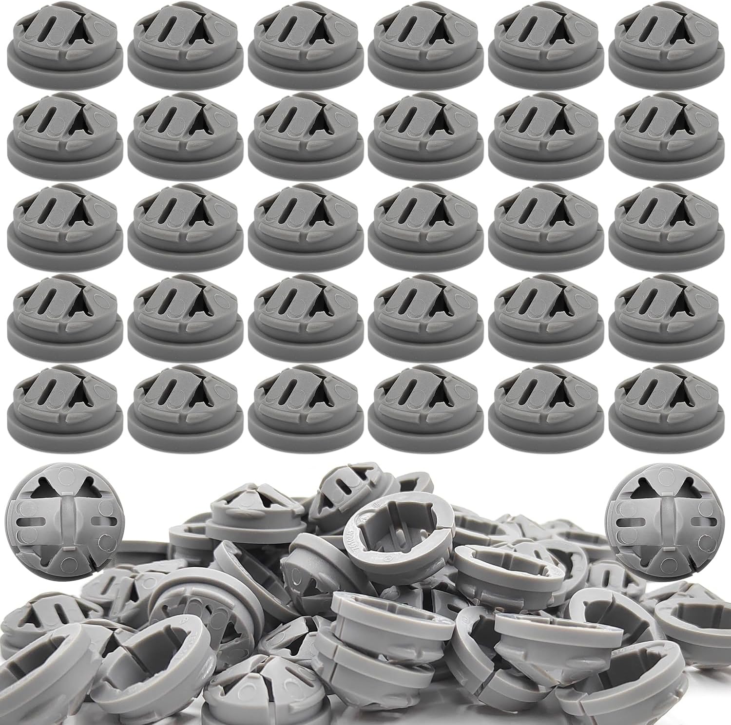 120 Pcs 3/8-1/2 Inch Electrical Box Cable Connectors, Non-Metallic Button Push in Wire Connectors, Electrical Conduit Fittings Junction Box Connector Gray, Fits for 1/2 Inch Knockouts