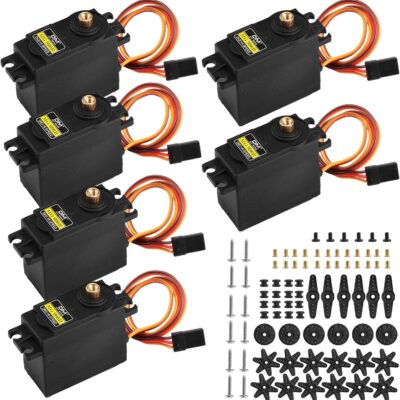 Aideepen [6-Pack] MG996R Metal Gear High Speed Torque Digital Servo Motor for Futaba JR RC Helicopter Car Boat Robot