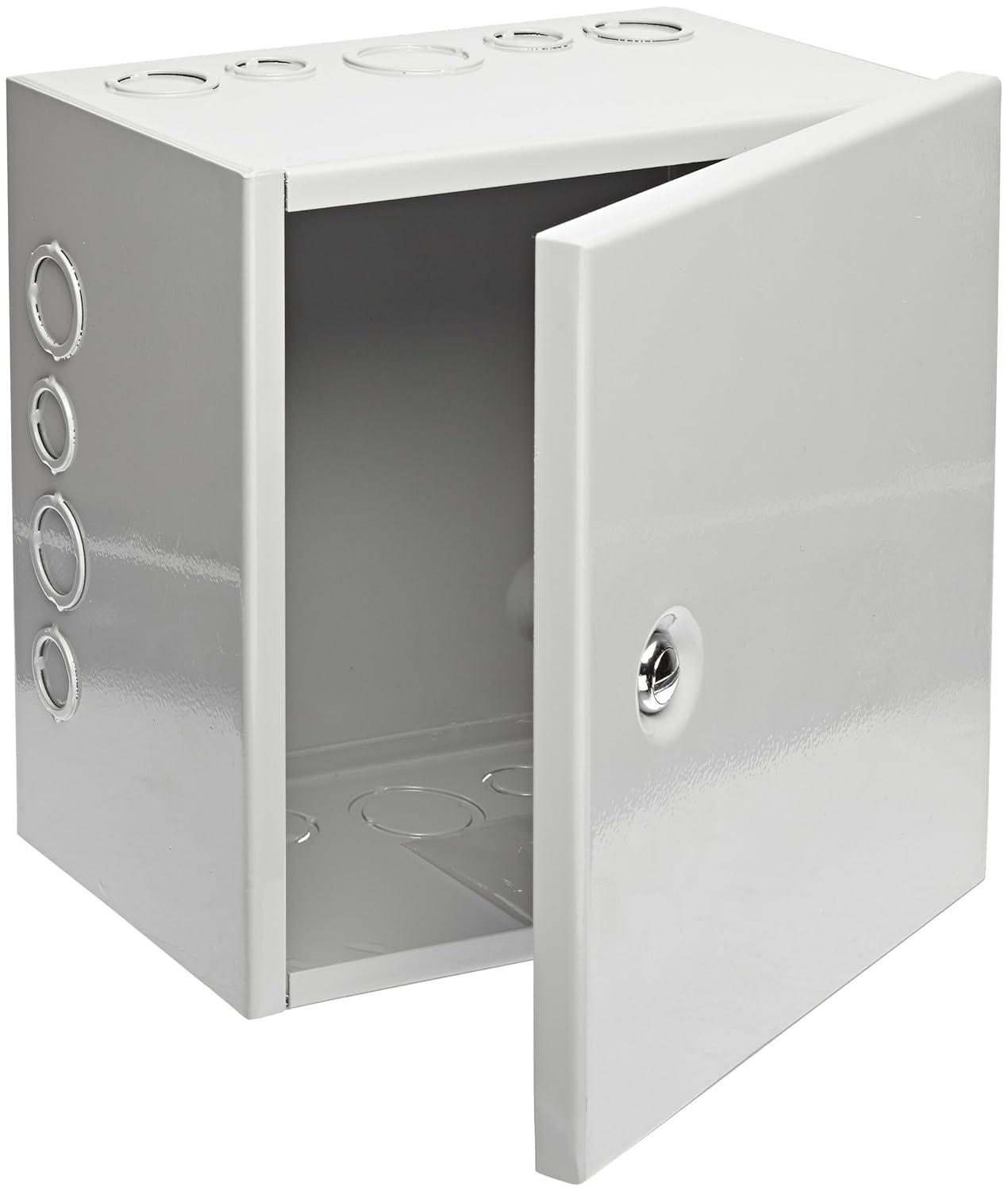 BUD Industries JBH-4961-KO Steel NEMA 1 Sheet Metal Box 6" L x 10" W x 10" H, Gray,White