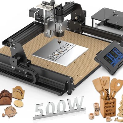 500W CNC Router Machine, MYSWEETY 4540 CNC Wood Router 3 Axis Metal Milling Machine for Engraving Carving Wood Acrylic MDF PCB Plastic, Working Area: 430 * 390 * 90mm(16.9 * 15.4 * 3.5inch)