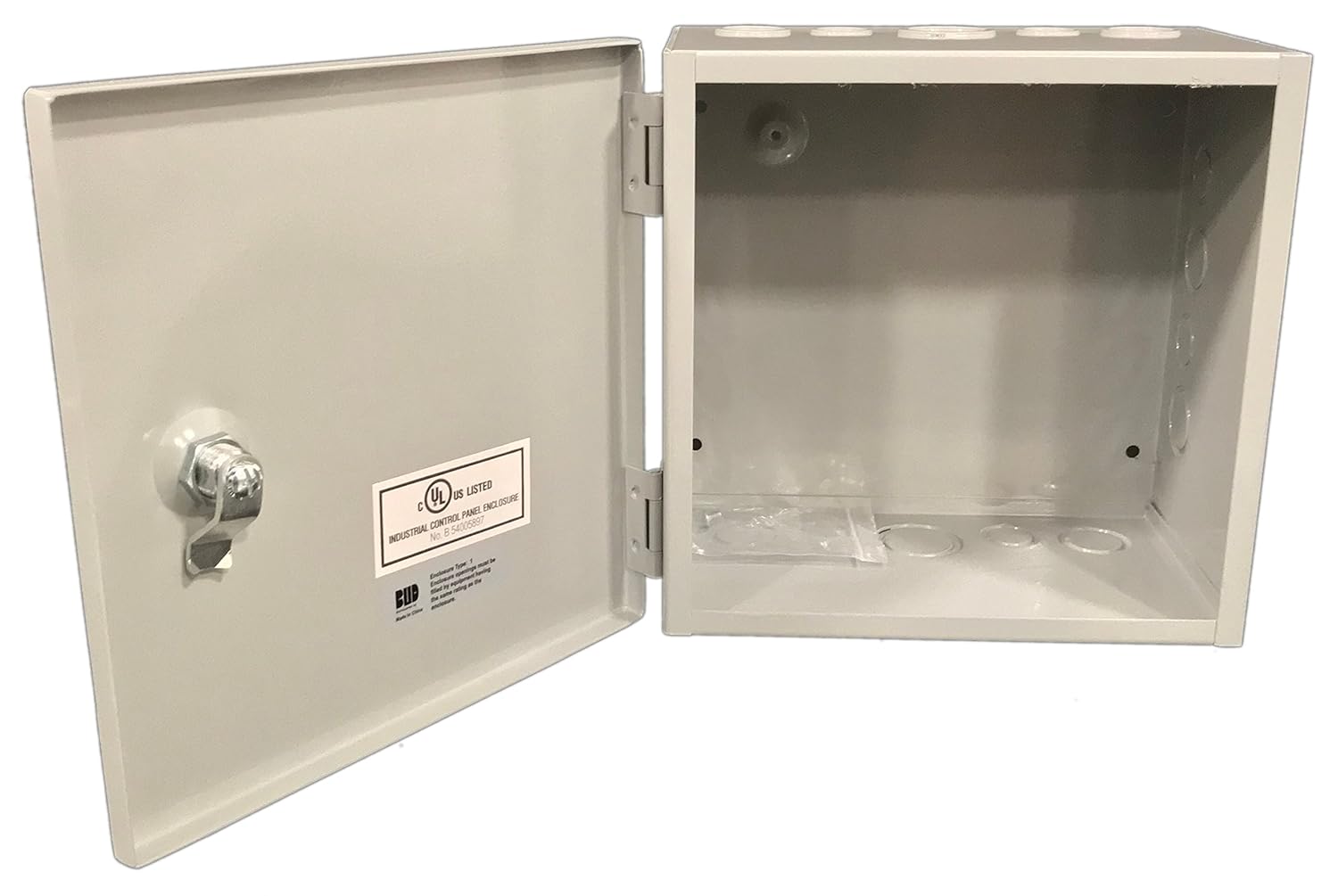 BUD Industries JBH-4961-KO Steel NEMA 1 Sheet Metal Box 6" L x 10" W x 10" H, Gray,White - Image 2