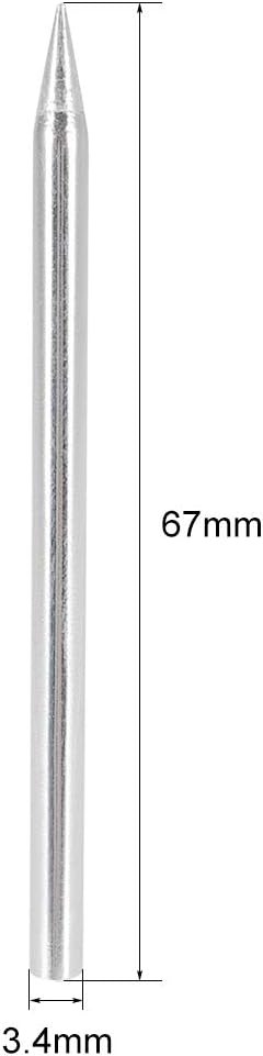 uxcell 3.4x67mm Lead-free Soldering Iron Tip Replacement Solder Conical Tip Welding Equipment for Soldering Silver 30W 2pcs - Image 2