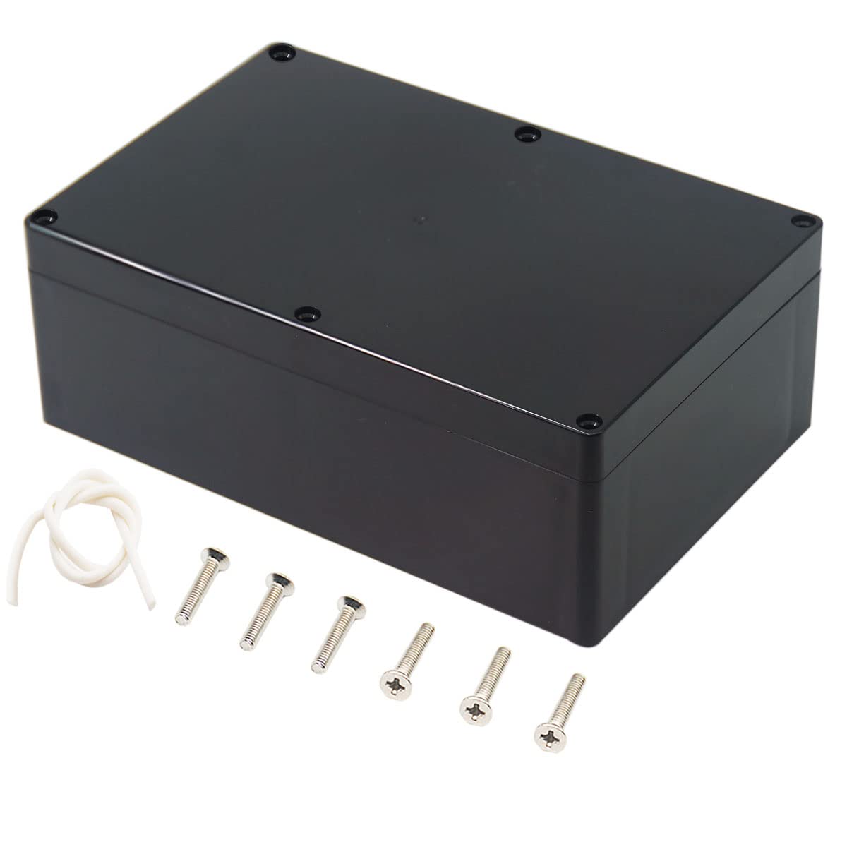 Junction Box, Zulkit Project Box IP65 Waterproof Dustproof ABS Plastic Electrical Boxes Electronic Enclosure Black 9.1 x 5.9 x 3.4 inch(230 x 150 x 85 mm)(Pack of 1)