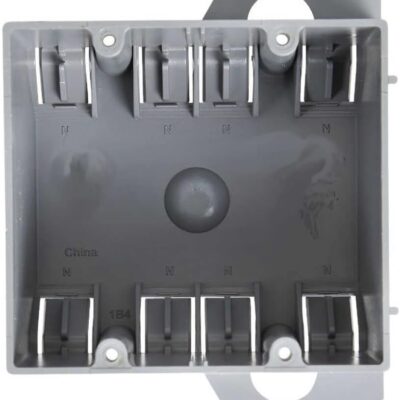Newhouse Hardware 2-Gang PVC Electrical Nail On Old Work Outlet Box - 32 cu. in., for Switches, GFCI and Duplex Receptacles, 1-Pack