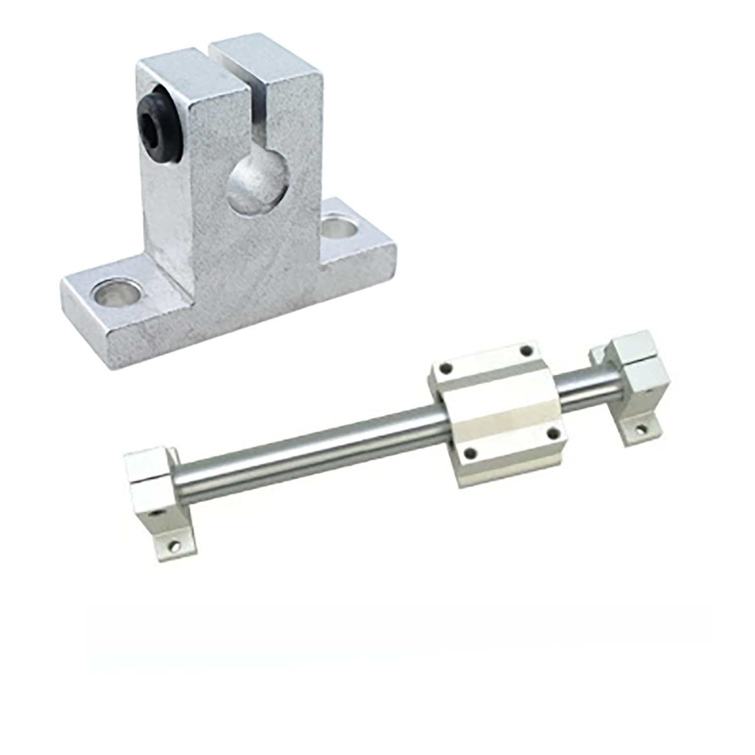 RLECS 4PCS 42mm/1.65inch Vertical Support Mount Optical Axis Holder Silver SK8 Aluminium Linear Motion Guide Clamping Bar for Mechanical Equipment and Guideway - Image 5