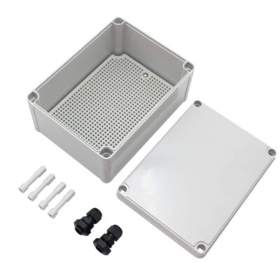 MAKERELE Watertight Outdoor Plastic Junction Box 7.87”5.90”3.94” (200150100mm) IP67 Electronics Projects Junction Waterproof Case with 2 NPT 3/8” Glands