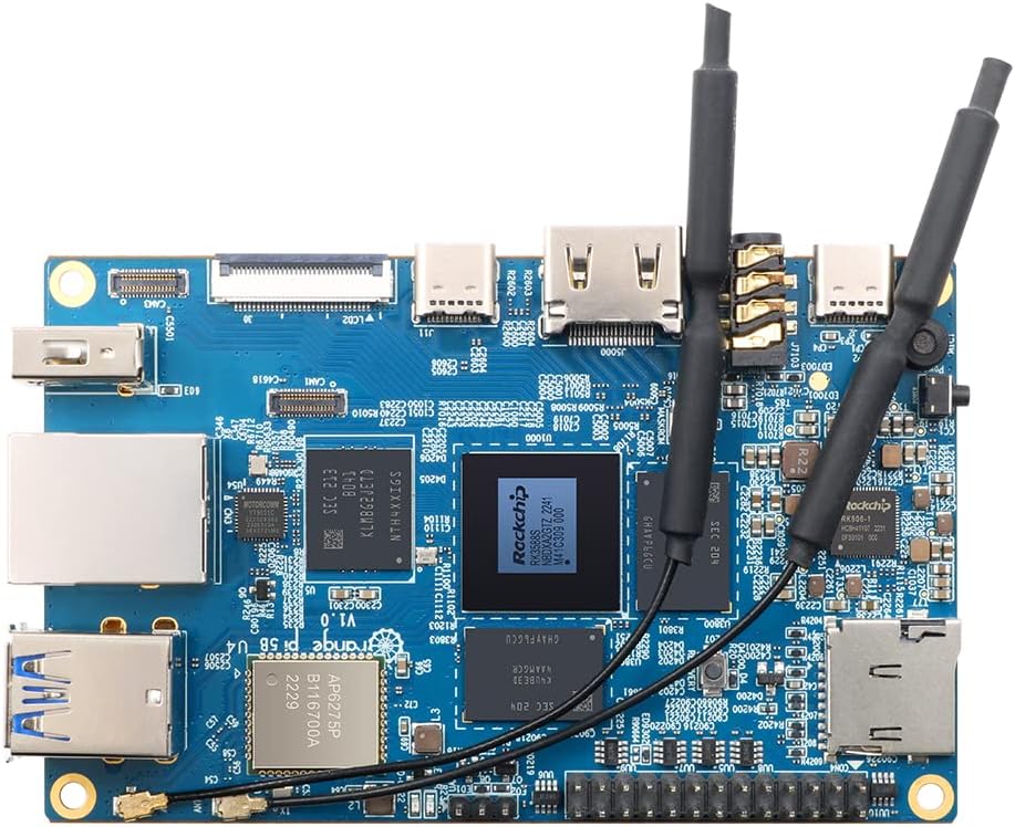 5B 16GB+256GB Single Board Computer, Rockchip RK3588S 8-Core 64 Bit Wi-Fi6 Bluetooth 5.0 Development Board Compatible Orangepi OS/Android/Debian/Ubuntu (Pi 5B 16G256G+Type-C Power Supply) - Image 3