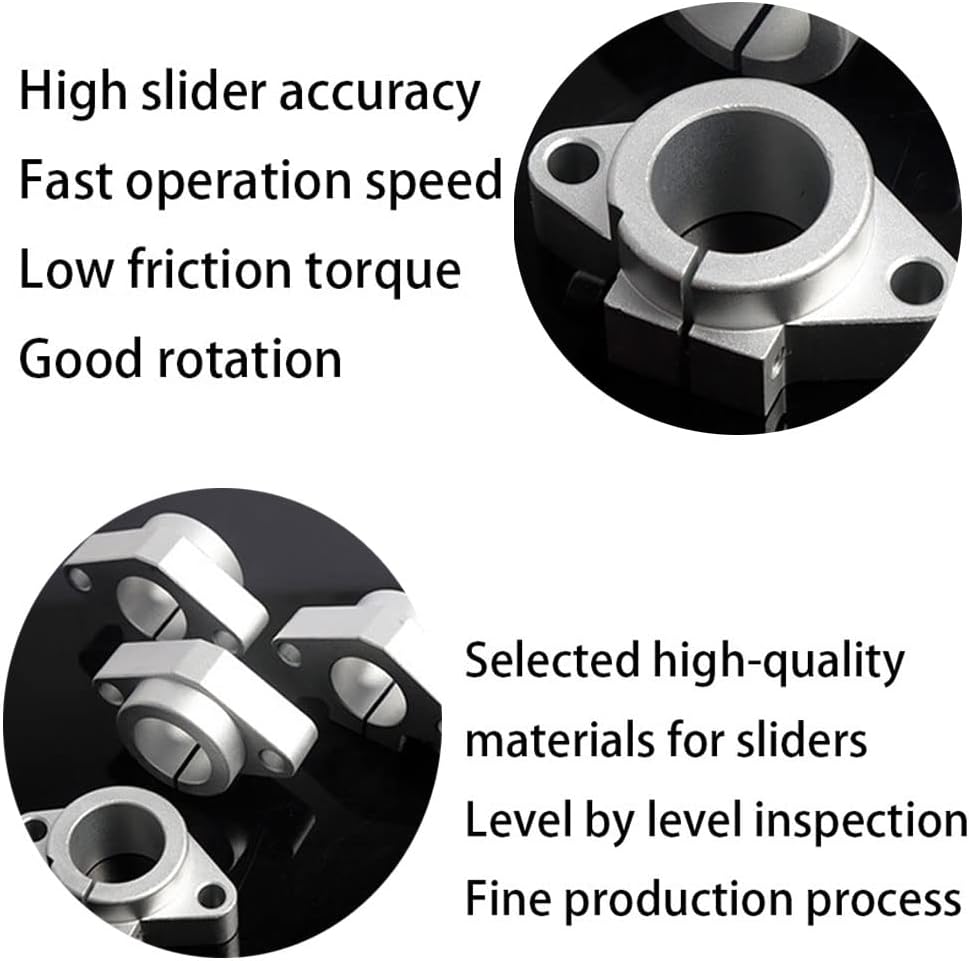 5 Pcs Linear Motion Rail Guide Support Clamping Rod Rail Guide Support Aluminum Linear Motion Rail Clamping Rod For Clamping 20mm Diameter Shaft Bracket Aluminum Alloy - Image 5