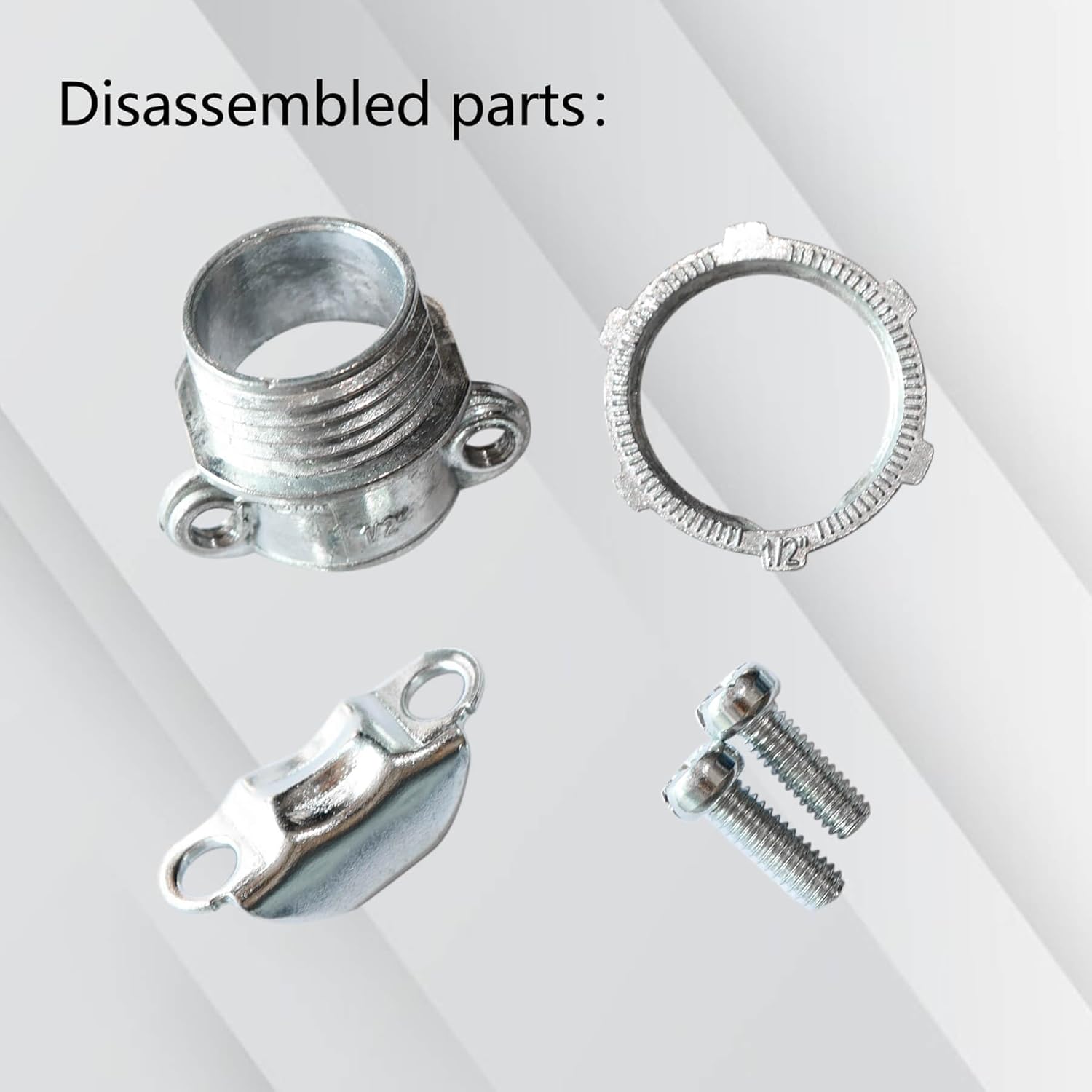 12 Packs 1/2" NM Clamp Type Cable Connectors, Clamp Type Connector for Metallic Conduit Protect Cables, Zinc - Image 3