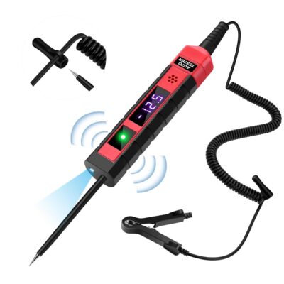 4-75V DC Automotive Test Light with Buzzer Sound,Heavy Duty Circuit Tester with Polarity Indicate and Illuminating Lights,LCD Digital Light Tester with Voltmeter,Bidirectional DC Voltage Tester