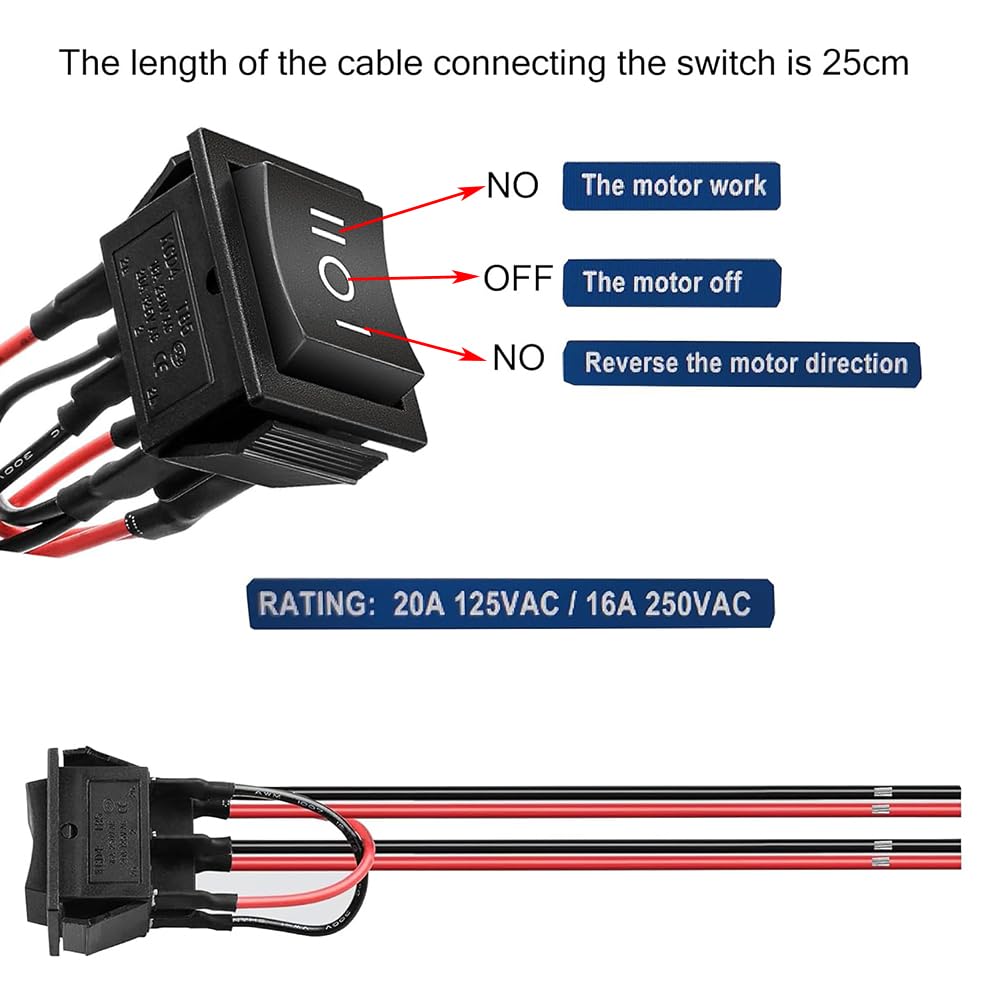 AWINLI 8 Inch Linear Actuator,Heavy Duty 202Lbs (900N) High Speed 9mm/s DC 12V Actuator Motor with Reverse Remote Pole Switch and Mounting Bracket,Linear Actuator for Solar Trackers,Industrial(200mm) - Image 2
