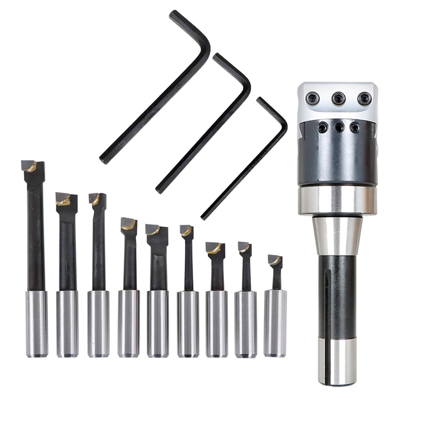 findmall 9pcs 2" Boring Head R8 Shank Boring Tool Set 1/2" Carbide Boring Bar Set Milling Fit for Milling Machine - Image 7