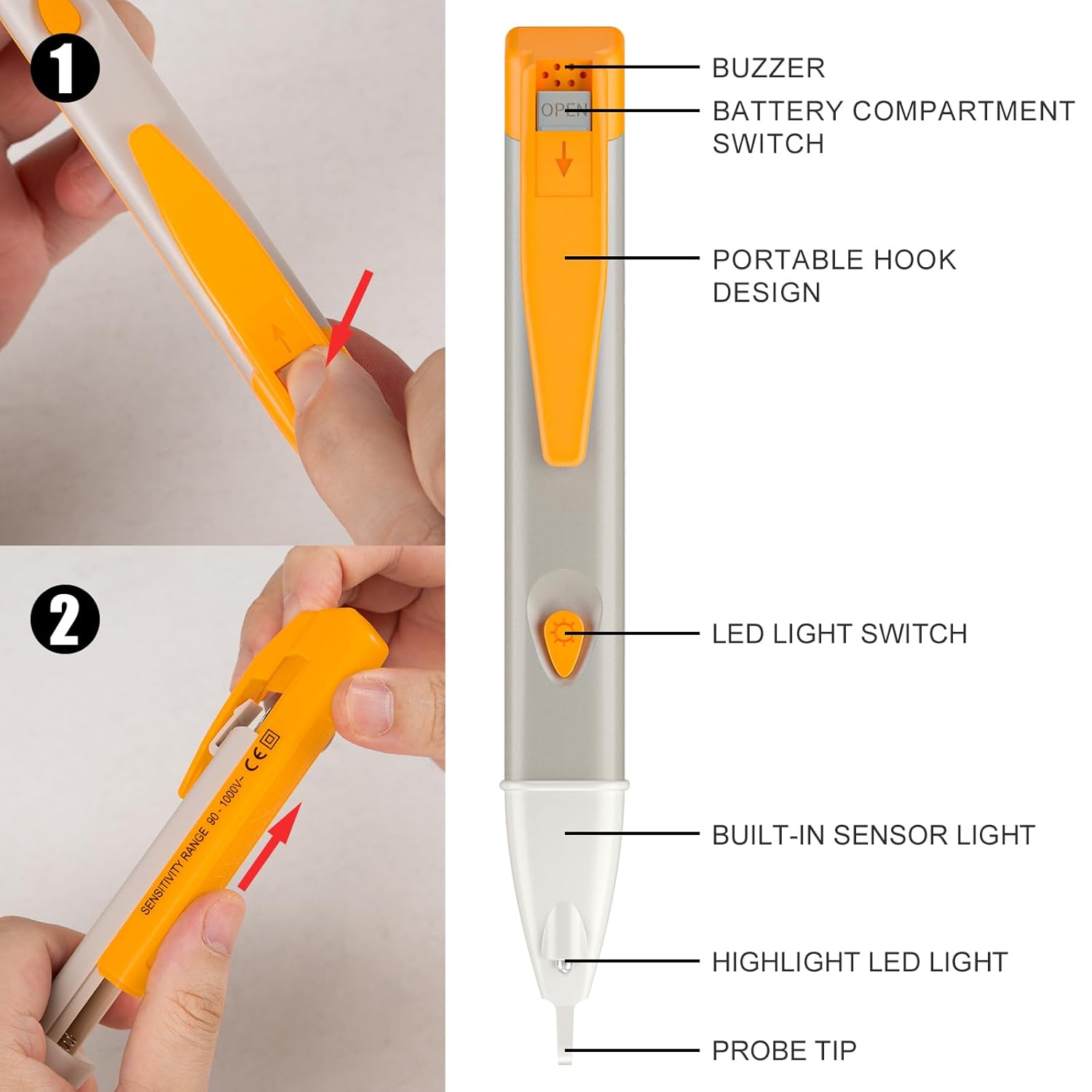 Voltage Tester, Non Contact Voltage Detector, Electrical Tester Pen Wire Breakpoint Finder - Image 6