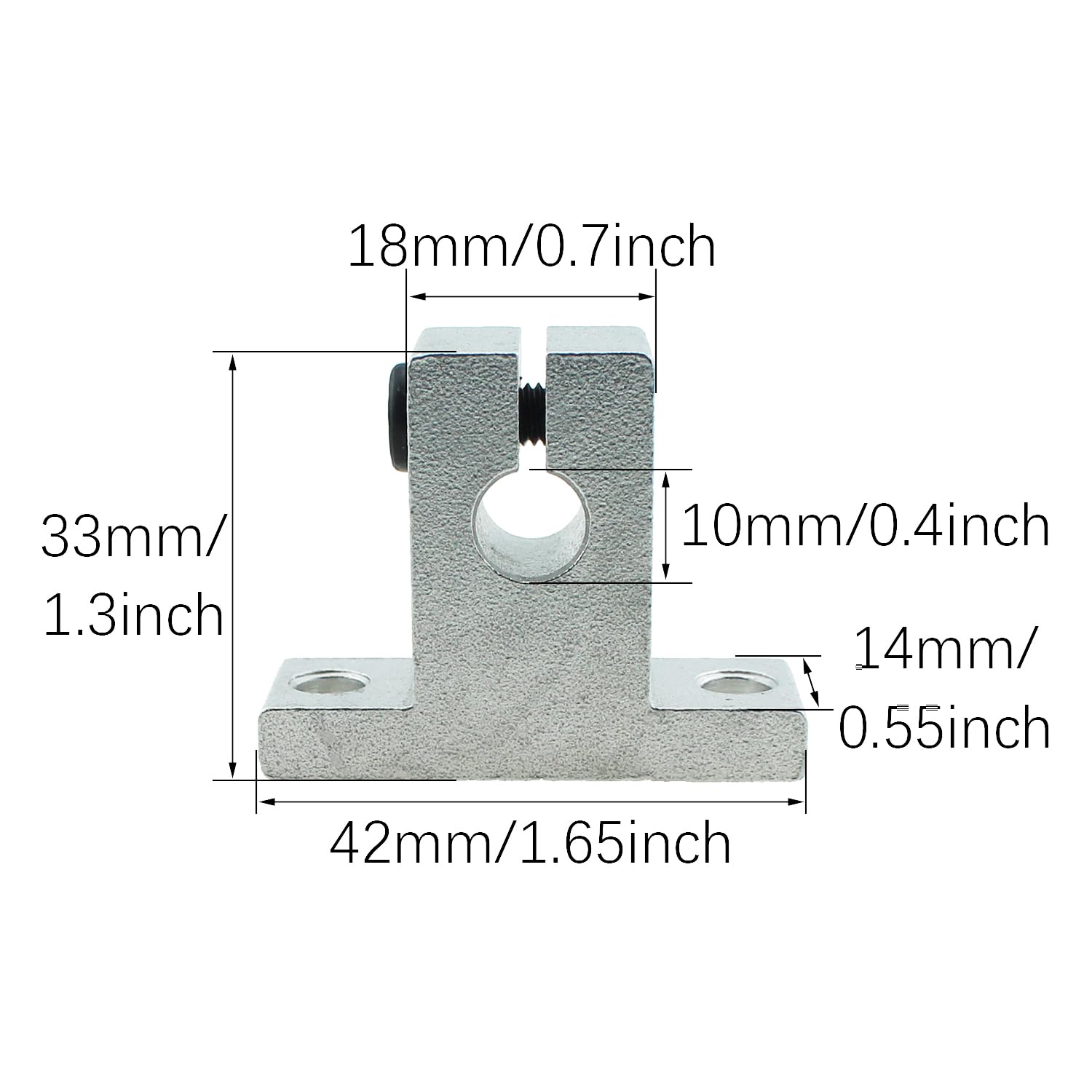 RLECS 4PCS 42mm/1.65inch Vertical Support Mount Optical Axis Holder Silver SK8 Aluminium Linear Motion Guide Clamping Bar for Mechanical Equipment and Guideway - Image 2
