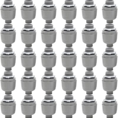 Liquid Tight Connector 1/2 Inch UL Listed PVC Electrical Conduit Fittings,180 Degree Flexible Conduit Connector for Indoor and Outdoor Electrical Conduit Links(1/2"-30PCS)