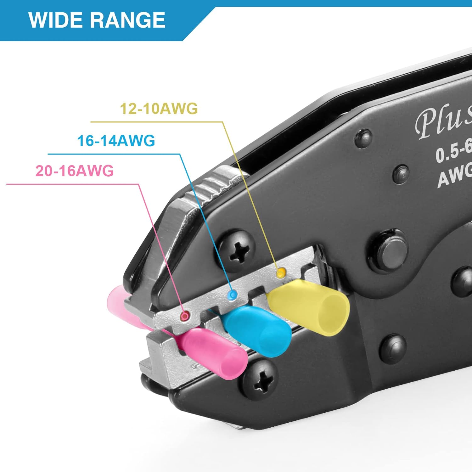 Crimping Tool for Heat Shrink Connectors AWG22-10, Ratcheting Wire Terminal Crimper - Crimping Pliers - Electrical Crimping Tool - Image 5