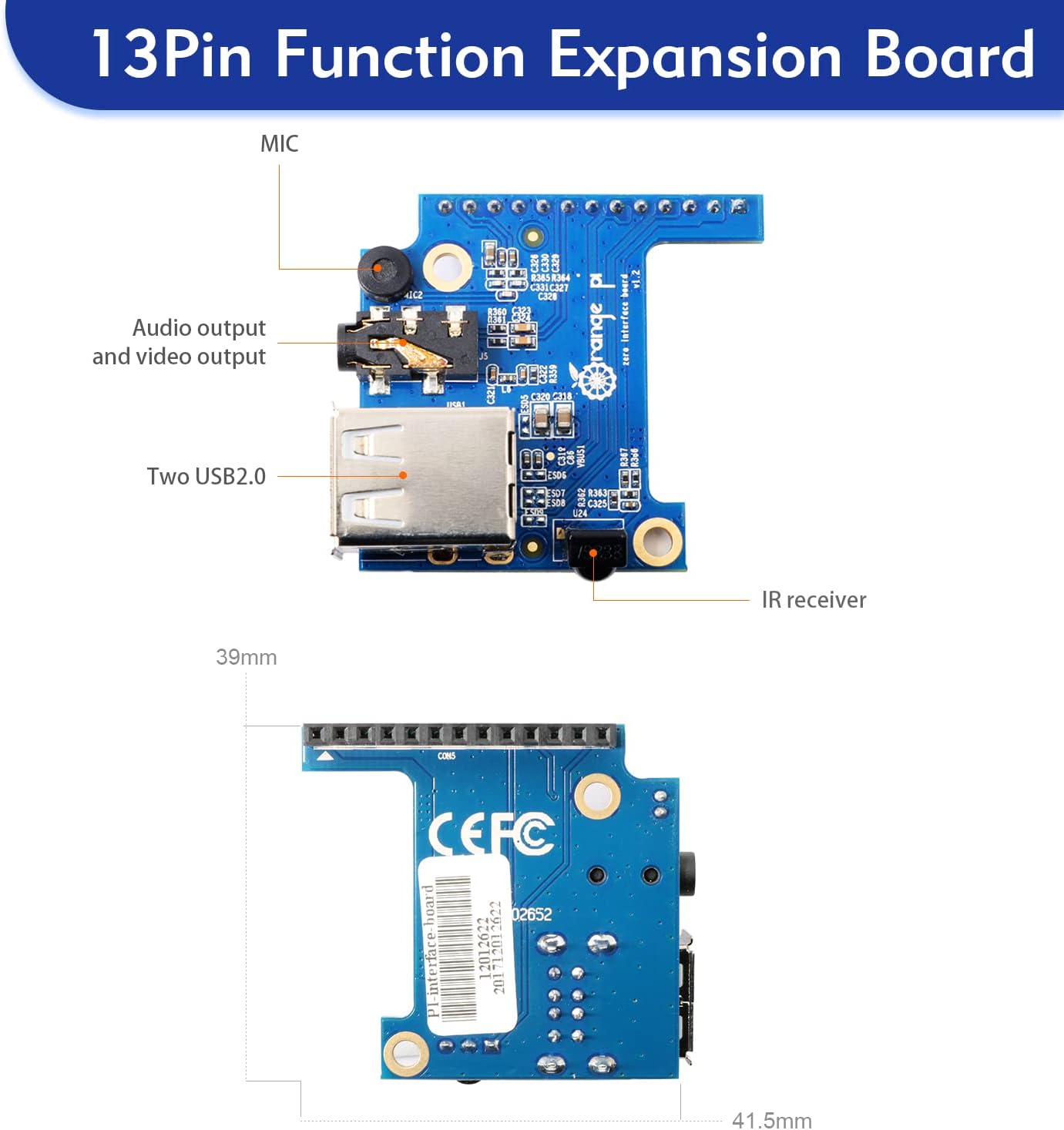 Zero2 1GB Allwinner H616 Quad Core 64 Bit with 2MB SPI Flash, Support WiFi BT5.0,Gigabit Ethernet, Single Board Computer Run Android,Ubuntu(Zero2+Heat Sink+Expansion Board+Case+Power Supply) - Image 5