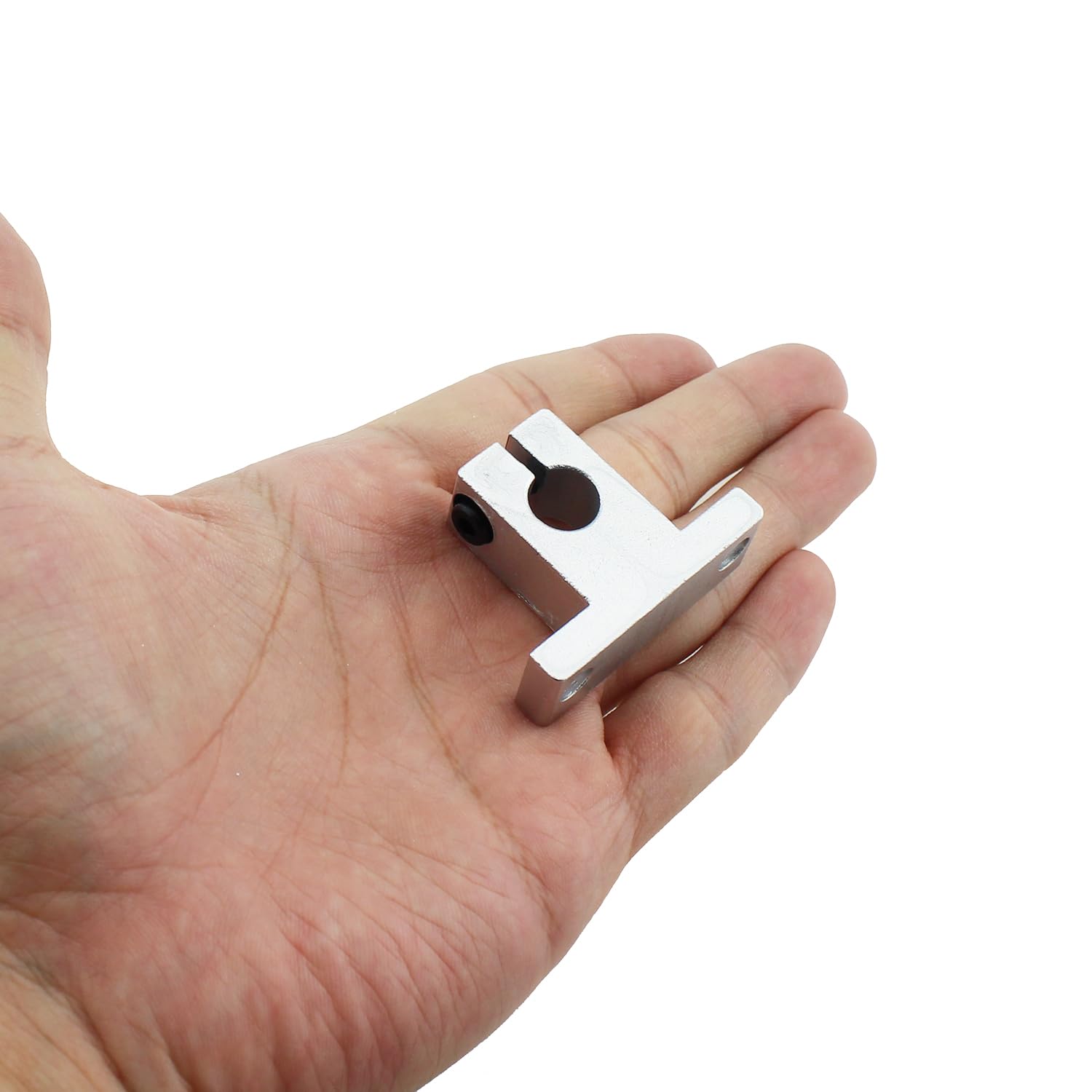 RLECS 4PCS 42mm/1.65inch Vertical Support Mount Optical Axis Holder Silver SK8 Aluminium Linear Motion Guide Clamping Bar for Mechanical Equipment and Guideway - Image 4