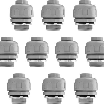 1/2 Inch Flexible Conduit Liquid Tight Connector Nonmetallic Liquid Tight Straight Conduit PVC Flexible Electrical Conduit Fittings 10PACK