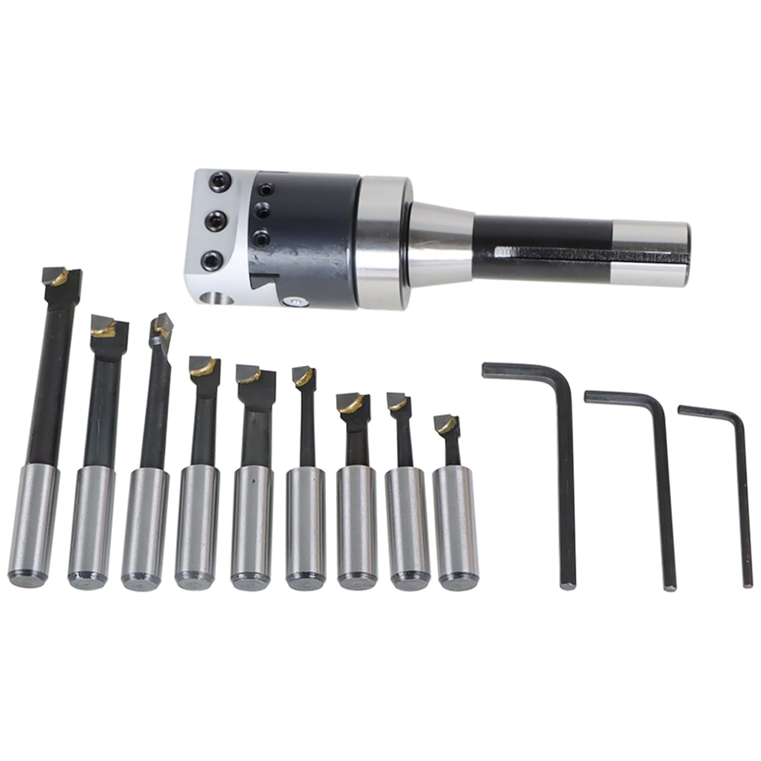 WFLNHB 2 Inch Boring Head R8 Shank 9pcs 1/2 Inch Carbide Boring Bar Set milling Machine Boring Head Set - Image 7