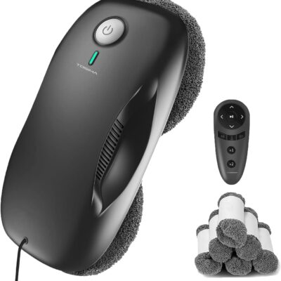 Tosima W2 Window Cleaner Robot, Automatic Cleaning with Intelligent Path Planning, 3800Pa Suction Power, Edge Detection Technology, Remote Control