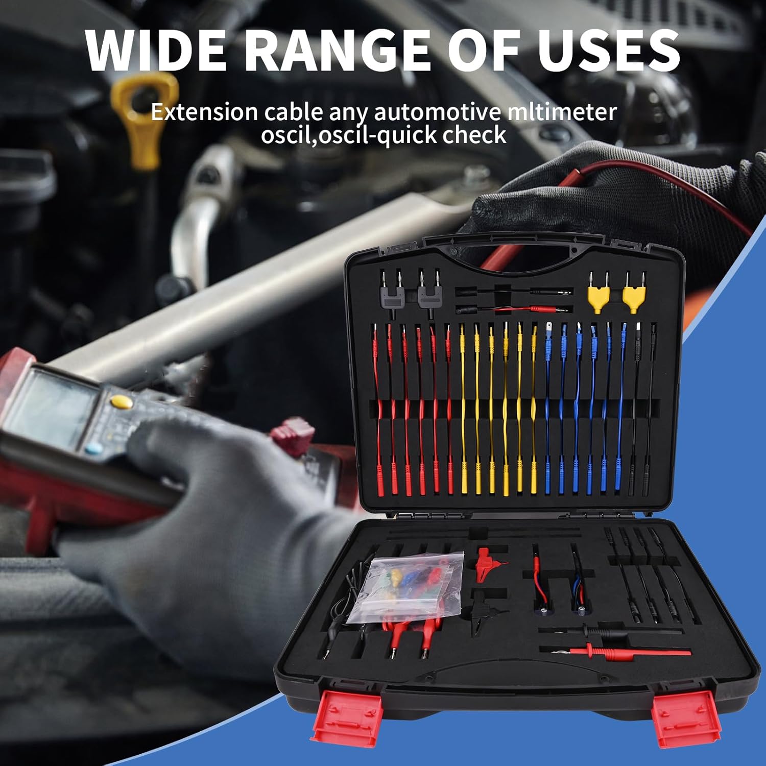 RESHY 110PCS Automotive Circuit Test Lead Kit, Multimeter Leads Kit,Multi Function Auto Diagnostic Tools with Power Back Probes Test Lead Set Wire Connectors Set - Image 5