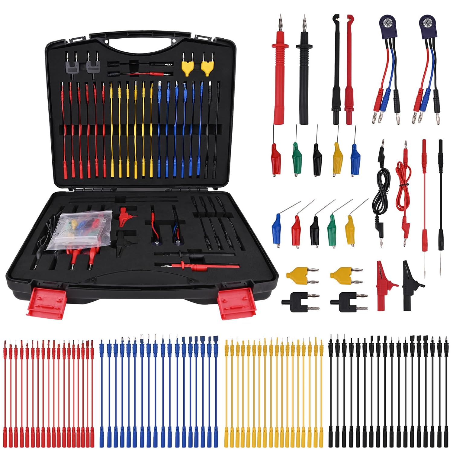 RESHY 110PCS Automotive Circuit Test Lead Kit, Multimeter Leads Kit,Multi Function Auto Diagnostic Tools with Power Back Probes Test Lead Set Wire Connectors Set
